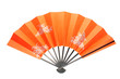 Oriental Folding Paper Fan On White Background Oriental Folding Paper Fan On White Background