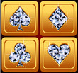Gold Casino Card Game Signs Web Buttons