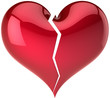 Broken heart shape classic. Fall out of Love abstract