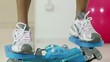 Video: woman training on steps in gym woman training on steps in gym