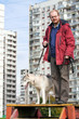 Siberian Husky with a man