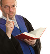 Judges at the Court with the law book. Judgement.