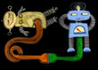 two funny robots making love