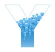 Bubbles and Water Isolated Alphabet Letter Y