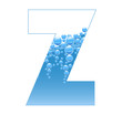 Bubbles and Water Isolated Alphabet Letter Z