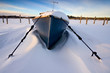 The boat in snow The boat in snow