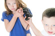 kids fighting over video controller