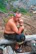 Portrait of the man-tourist