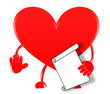 Stop! Red heart and letter