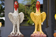 Chicken statue silver and gold