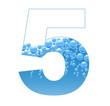 Bubbles and Water Isolated Alphabet Number Five 5
