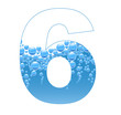 Bubbles and Water Isolated Alphabet Number Six 6