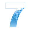 Bubbles and Water Isolated Alphabet Number Seven 7