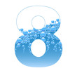 Bubbles and Water Isolated Alphabet Number eight 8