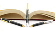 pens and notebook