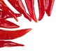 Red chili peppers isolated over white