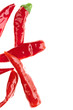 Red chili peppers isolated over white