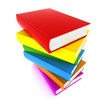 Books multicolor in pile top view isolated on white Books multicolor in pile top view isolated on white