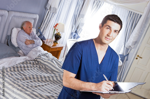 Photo: Doctor writing a diagnose Doctor writing a diagnose