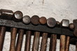 Hammers hanging in a forge