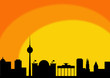 Berlin sunrise silhouette