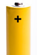 Foto: gelbe Batterie Pluspol gelbe Batterie Pluspol