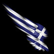 Abstract wing with Greece flag on black background