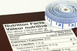 Diet Concept with Nutrition Facts and Tape Measure Diet Concept with Nutrition Facts and Tape Measure