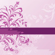 Pink floral background with banner