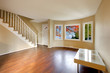 Empty Living room with staircase and nice cherry floor