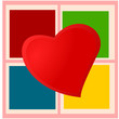 Heart on checkered plaid