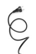 Black electric cable isolated on white Black electric cable isolated on white