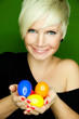 Foto: woman with easter eggs woman with easter eggs
