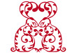 ornamental red rabbits