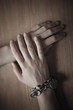 Hands on table