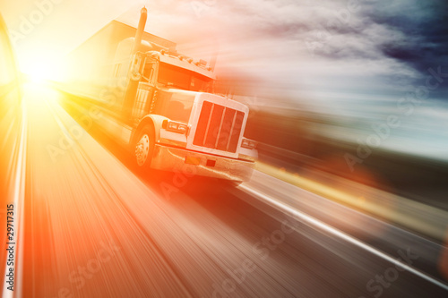 Photo: Truck on freeway Truck on freeway