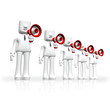 one 3d business mans speaking by loudspeaker one 3d business mans speaking by loudspeaker