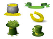 Saint Patrick's Day symbols vector set isolated on white