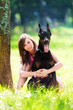Young girl with a dog