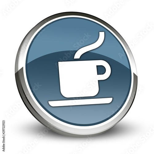 Illustration: Dark Blue 3D Style Icon "Coffee Shop / Hot Beverage" Dark Blue 3D Style Icon "Coffee Shop / Hot Beverage"