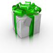 Green and white gift box