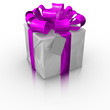 Purple and white gift box