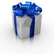 Blue and white gift box