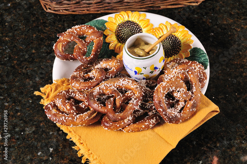 Photo: pretzels with mustard dip pretzels with mustard dip