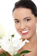 Beautiful young woman in spa