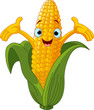 Corn Character Presenting Something
