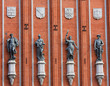 Statues at the House of the Blackheads in Riga, Latvia