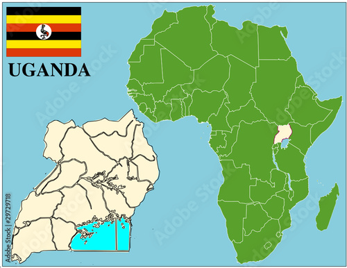 Vector: Uganda emblem map africa world business success background Uganda emblem map africa world business success background