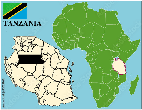 Vektor: Tanzania emblem map africa world business success background Tanzania emblem map africa world business success background
