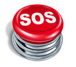 sos s.o.s. Button isolated on white background